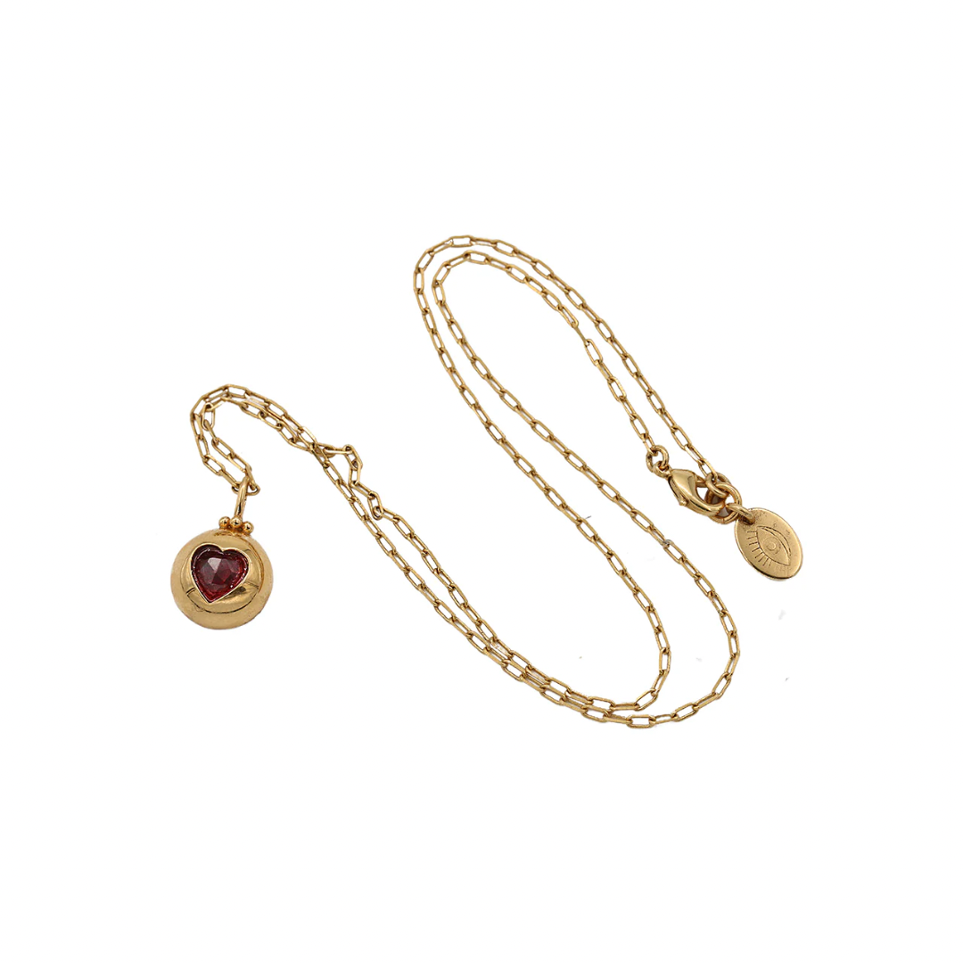 Колье с подвеской гранатовое сердце